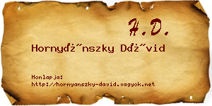 Hornyánszky Dávid névjegykártya