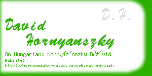 david hornyanszky business card